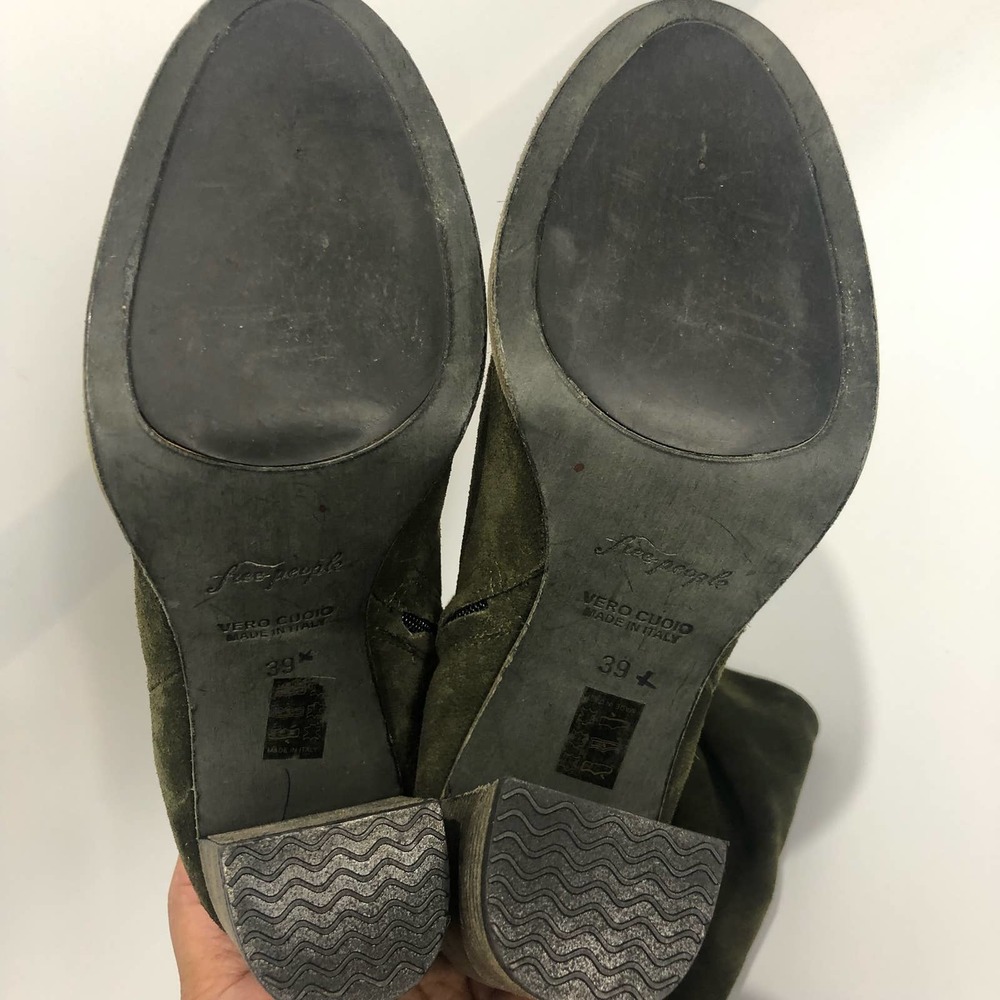 Free People Dakota Tall Boot Over The Knee Slouch Moss Green Suede EU 39 US 9 - Picture 4 of 13